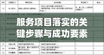 服务项目落实的关键步骤与成功要素解析