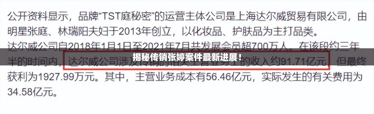 揭秘传销张婷案件最新进展!