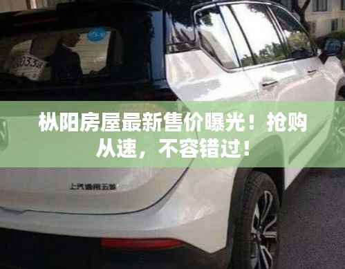 枞阳房屋最新售价曝光!抢购从速,不容错过!